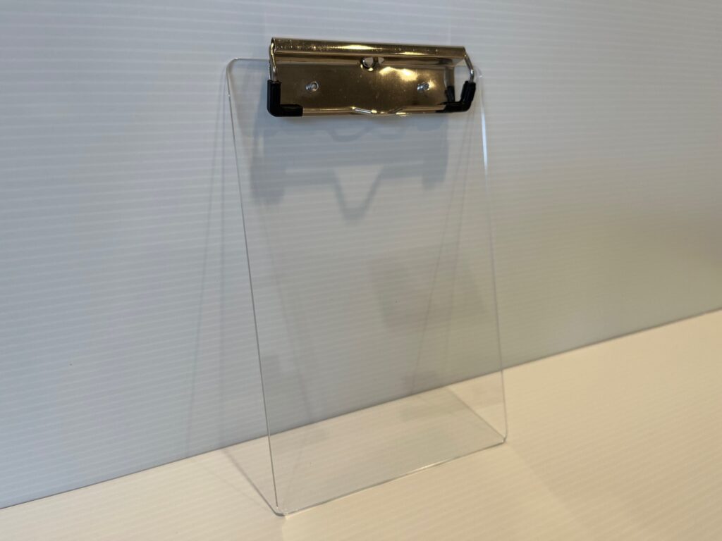 Laser cut acrylic clipboard