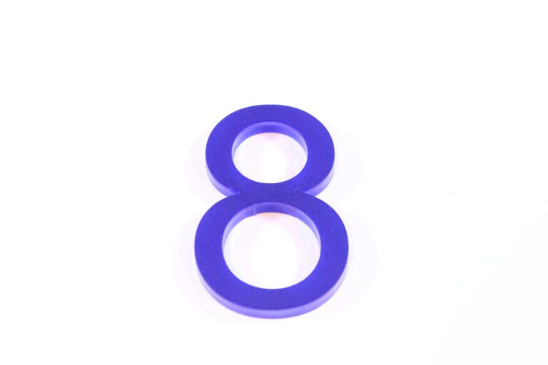 Laser cut acrylic number